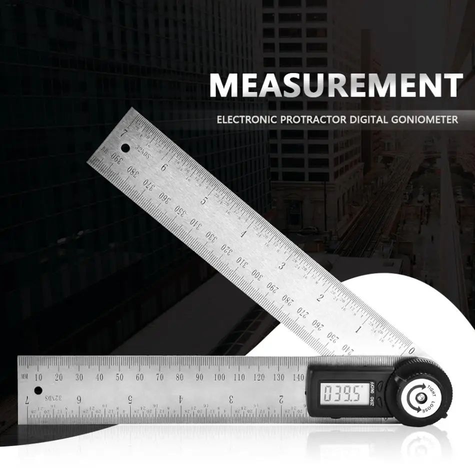 200 мм транспортир правителя Нержавеющая сталь электронный угломер цифровой Гониометр Угол Finder митры линейки измерительные инструменты