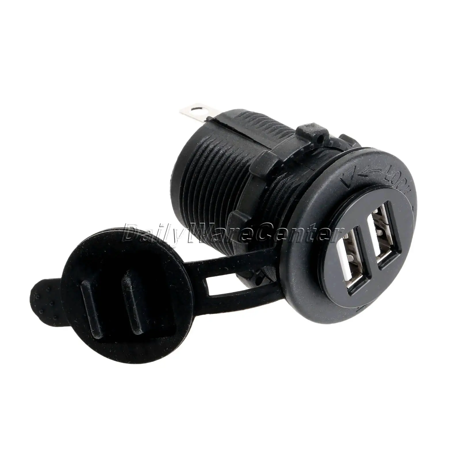 

New 12V-24V Universal Motorcycle Dual USB Mobile Phone Power Supply Charger Auto Power Adapter Car Cigarette Lighter Port Socket