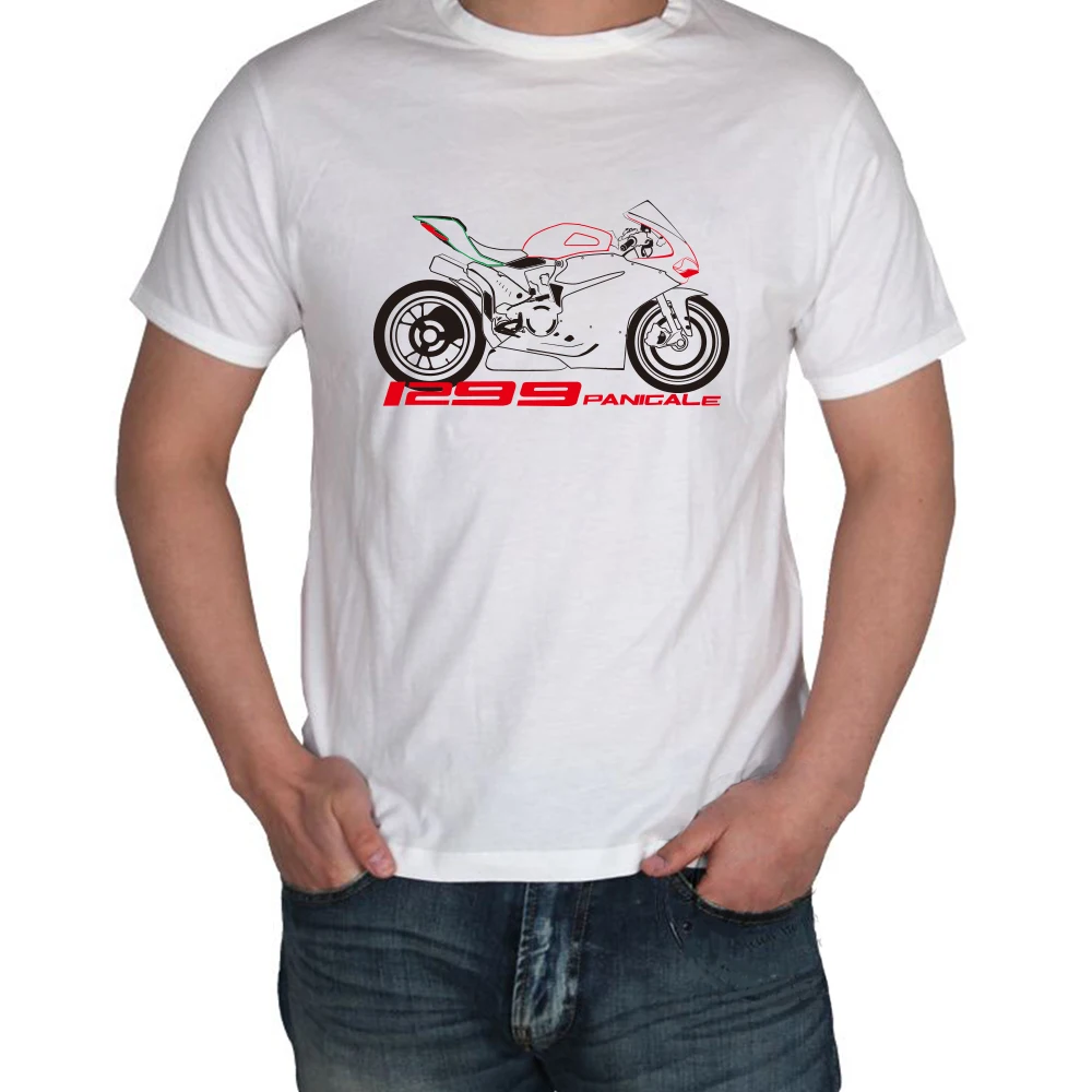 KODASKIN мотоциклетные Стиль хлопок для Ducati 1299 Panigale Повседневное короткий рукав футболки с круглым вырезом