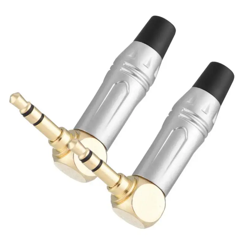 90 Degree Jack Stereo 3.5mm Headphone Welded Plug Connector for Cable