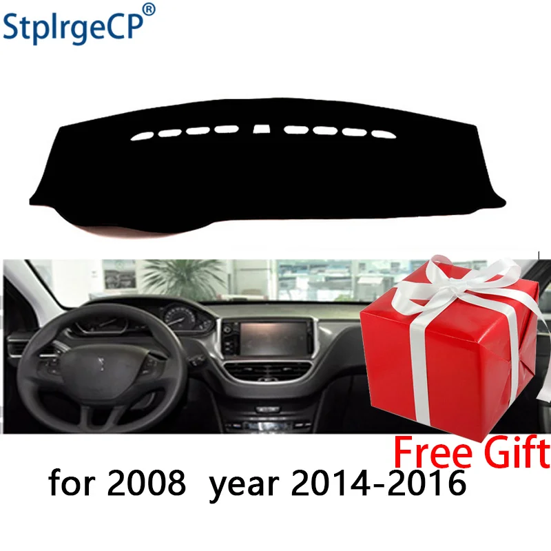 

Коврик для приборной панели Peugeot 208 2008 2014- 2018, защитный коврик, Накладка для защиты, подушка, наклейка для интерьера, аксессуары для стайлинга автомобиля