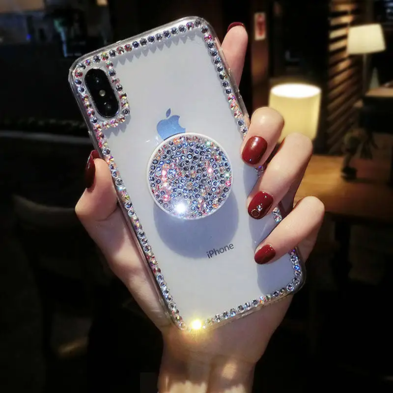 

Luxury Rhinestone Transparent For Iphone 6 6s 7 8P X Xs Xr Xsmax Shatter-Resistant Mobile Phone Case