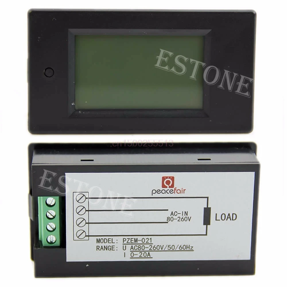 Цифровой вольтметр с ЖК дисплеем амперметр AC 80 260V 20A|power meter|watt power metervolt watt meter |