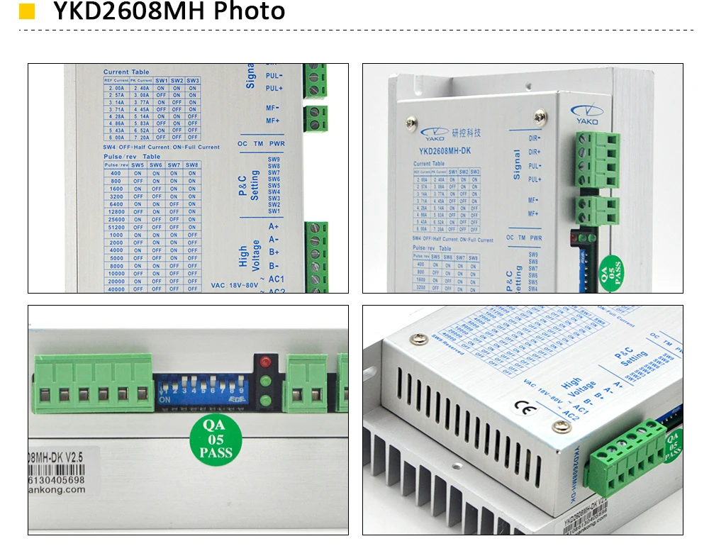 YAKO 2 фазы шагового двигателя драйвер YKD2608MC YKD2608E YKD2608MH матч с 57 86 последовательного использования для ЧПУ гравировальный станок