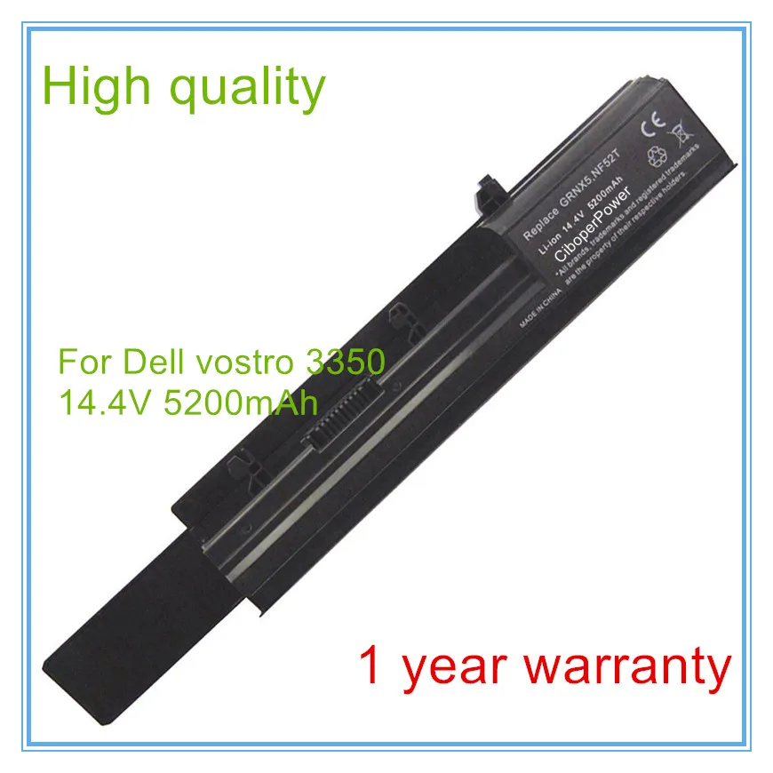 

5200mah Laptop Battery For 3300 3350 7W5X09C 312-1007 7W5X0 50TKN NF52T GRNX5 0XXDG0 451-11354 KB6127