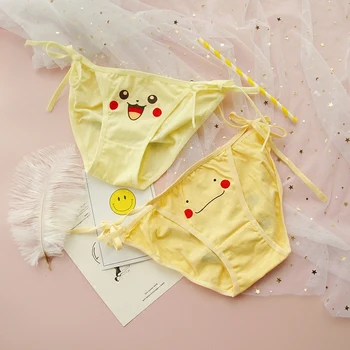 

Pikachu lovely girl pants belt type sweet low waist culotte femme string thong panties majtki damskie bragas mujer