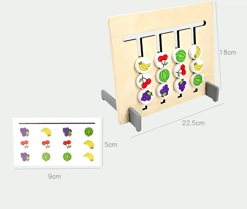 Игрушка montessori Цвета и фруктов двусторонняя игра логическое мышление обучение детей обучающие игрушки для детей деревянная игрушка