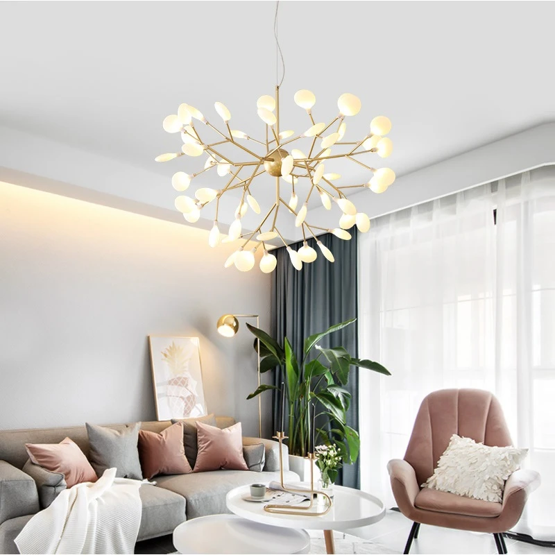 Modern firefly LED Chandelier light stylish tree branch chandelier lamp decorative firefly ceiling chandelies hanging Lighting bubble chandelier