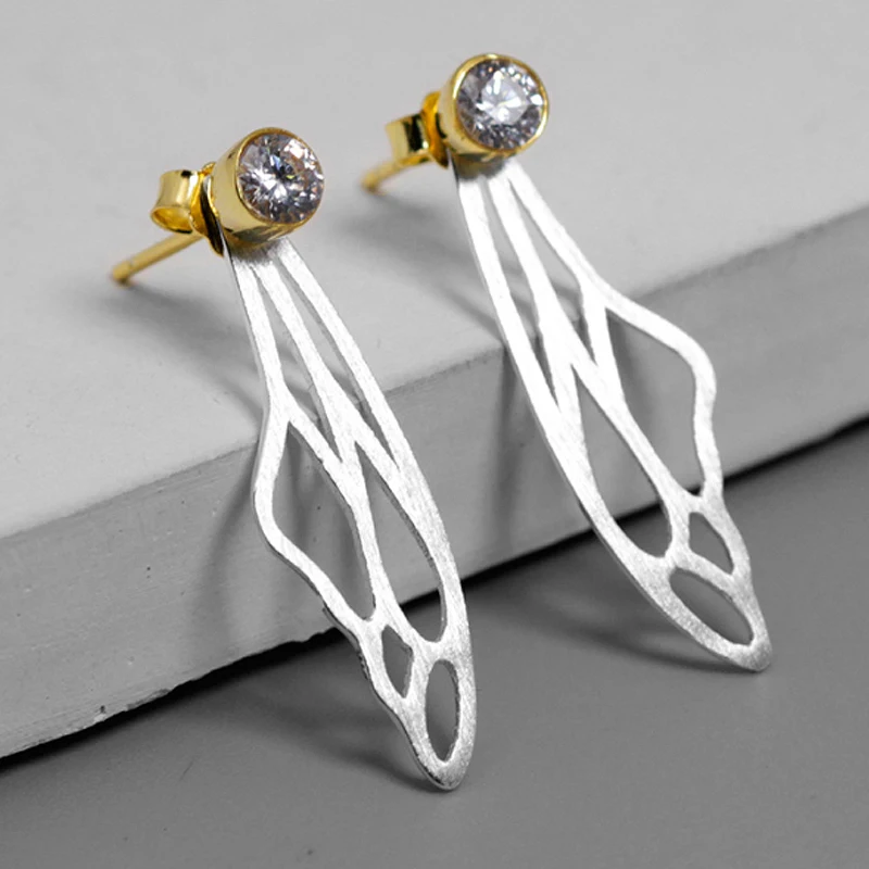 

LARGERLOF Earrings Silver 925 Handmade 925 Sterling Silver Fine Jewelry Hollow Stud Earrings For Women ED41106