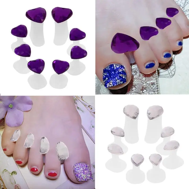 

8pcs/set Soft Silicone Toe Separators Spacers Home Salon Manicure Pedicure Tool Foot Ornament Nail Art