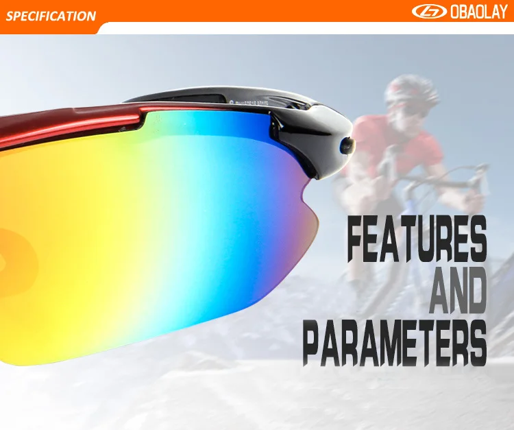 OBAOLAY поляризационные спортивные мужские солнцезащитные очки для шоссейного велоспорта, очки для горного велосипеда, очки для езды на велосипеде, 5 линз