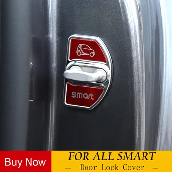 

2 piece/set stainless steel door lock cover for Mercedes Smart 453 Forfour car styling badge rust cover sticker car accessories