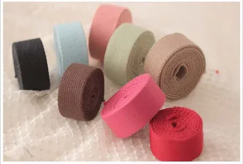 

9 colors 25mm x1.8mm Medium Heavy weight cotton webbing 1'' cotton tape black/coffee/khaki/red bag belt DIY free shipping 5m
