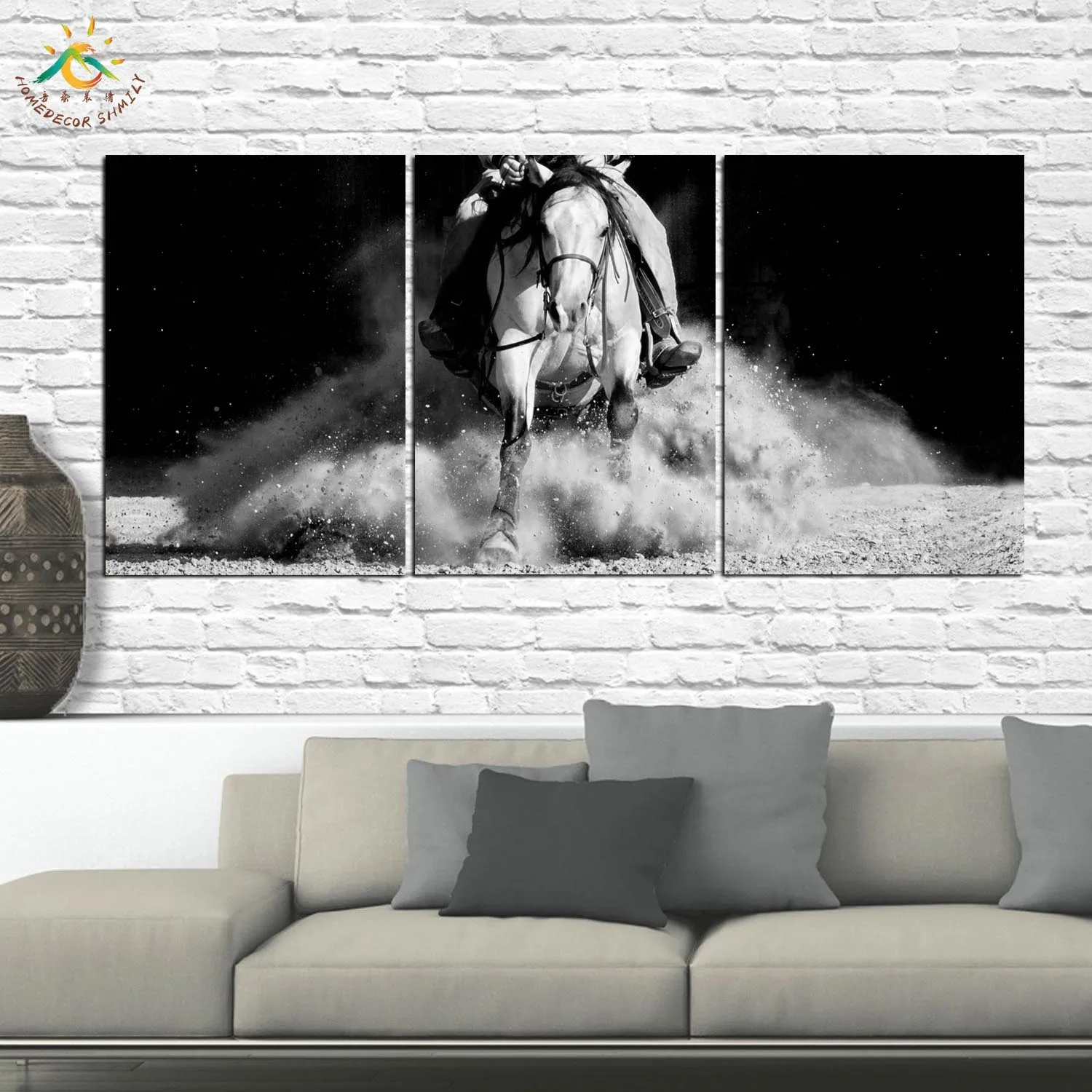 Ковбой на лошадь Wall Art HD Художественная печать холсте Картина модульная картина и