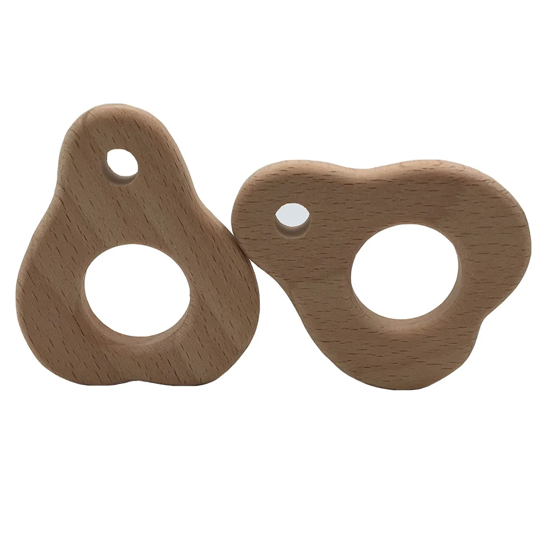 Wooden Teethers 5pc Nature Baby Teething Toy Organic Eco friendly Wood