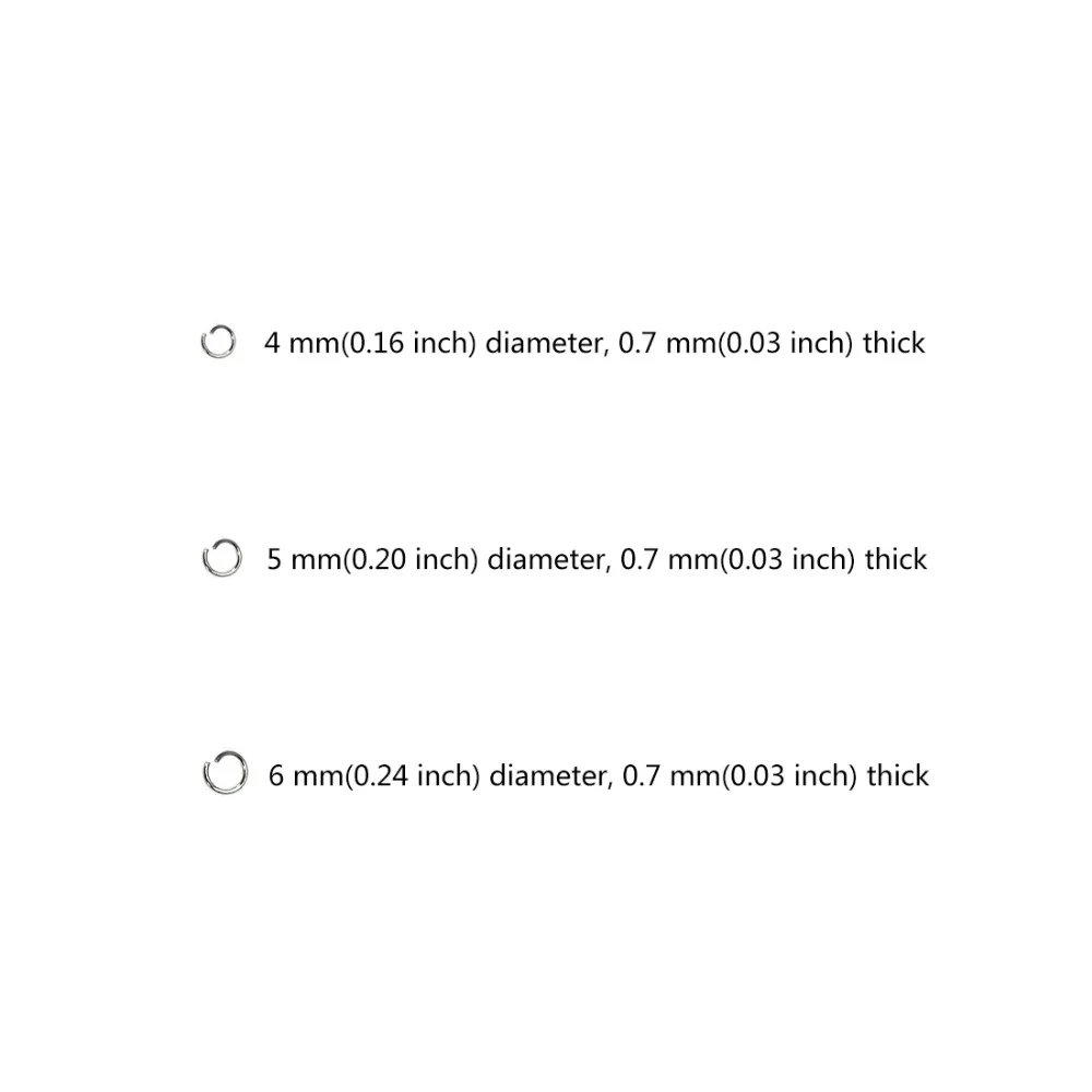 Mixed 4mm 5mm 6mm Open Jump Ring 304 Stainless Steel Wire Connectors Link Single Loops Split (2)