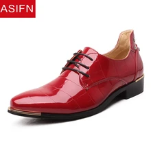 ASIFN/мужская повседневная кожаная обувь; chaussure homme; лакированные туфли-оксфорды для мужчин; Свадебная блестящая обувь; вечерние мужские лоферы для клуба