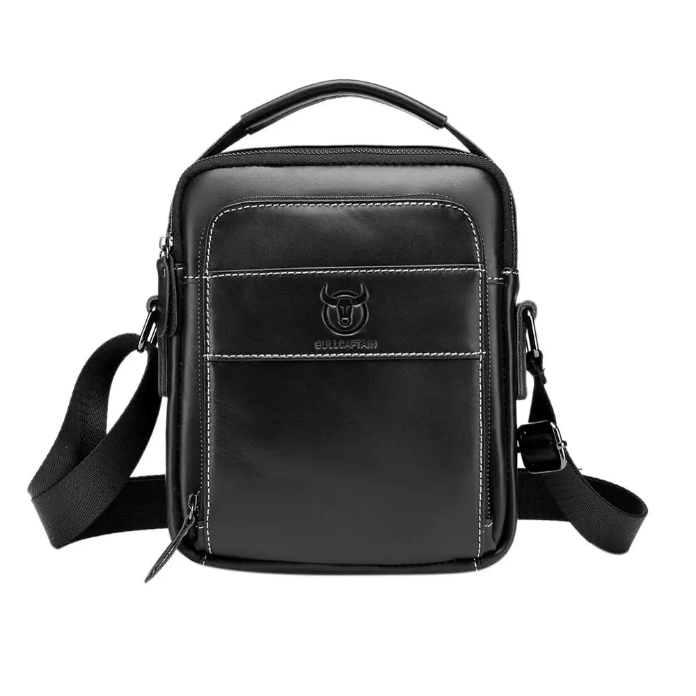 

BULLCAPTAIN Man Crossbody Pack Genuine Leather Men Messenger Bag for Male Small Flap Fashion Shoulder Bags Men's Travel Handbags