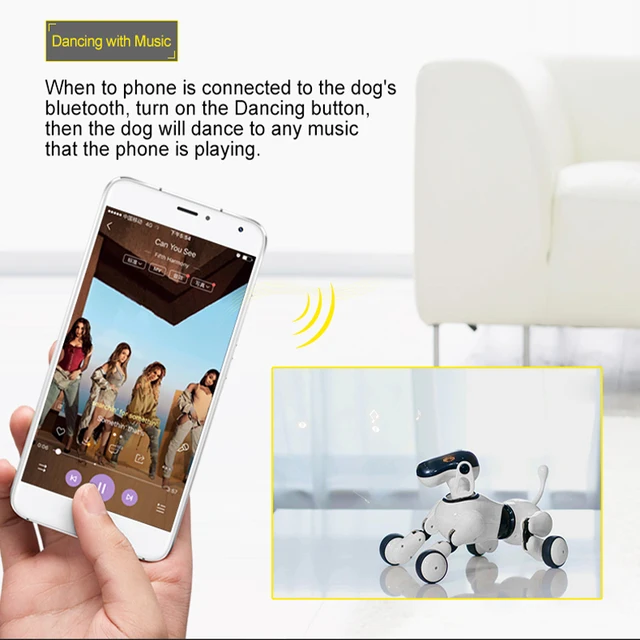 Robot Dog AI Voice &App Controlled AI Interactive Toy Perro Robot Dance Sings Plays Music Touch Motion Control Toys For Children 3