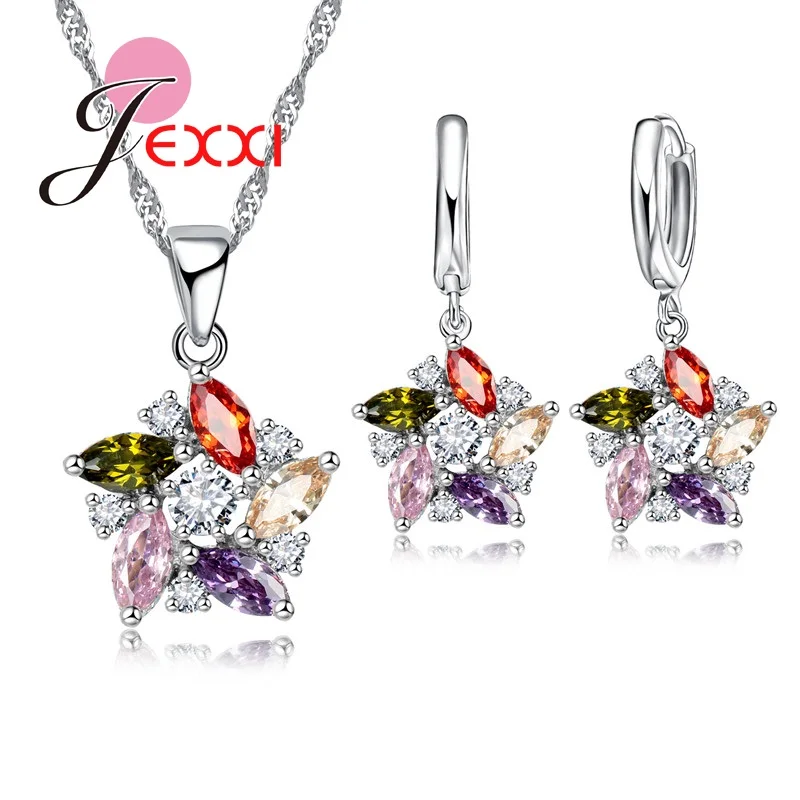 JEXXI-Wholesale-925-Sterling-Silver-Wedding-Jewelry-Sets-Women-Colorful-Zirconia-Crystal-Star-Pendant-Neckalce-Hoop