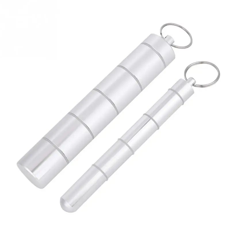 

Mini Portable Pill Box Case Waterproof Drug Holder Tablet Bottle Alloy Medicine Storage Keychain Keyring Container Outdoor Tools