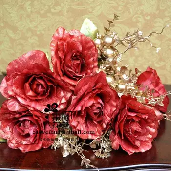 

Fashion artificial flower seabuckthorn rose artificial flower rose silk flower home decoration flower