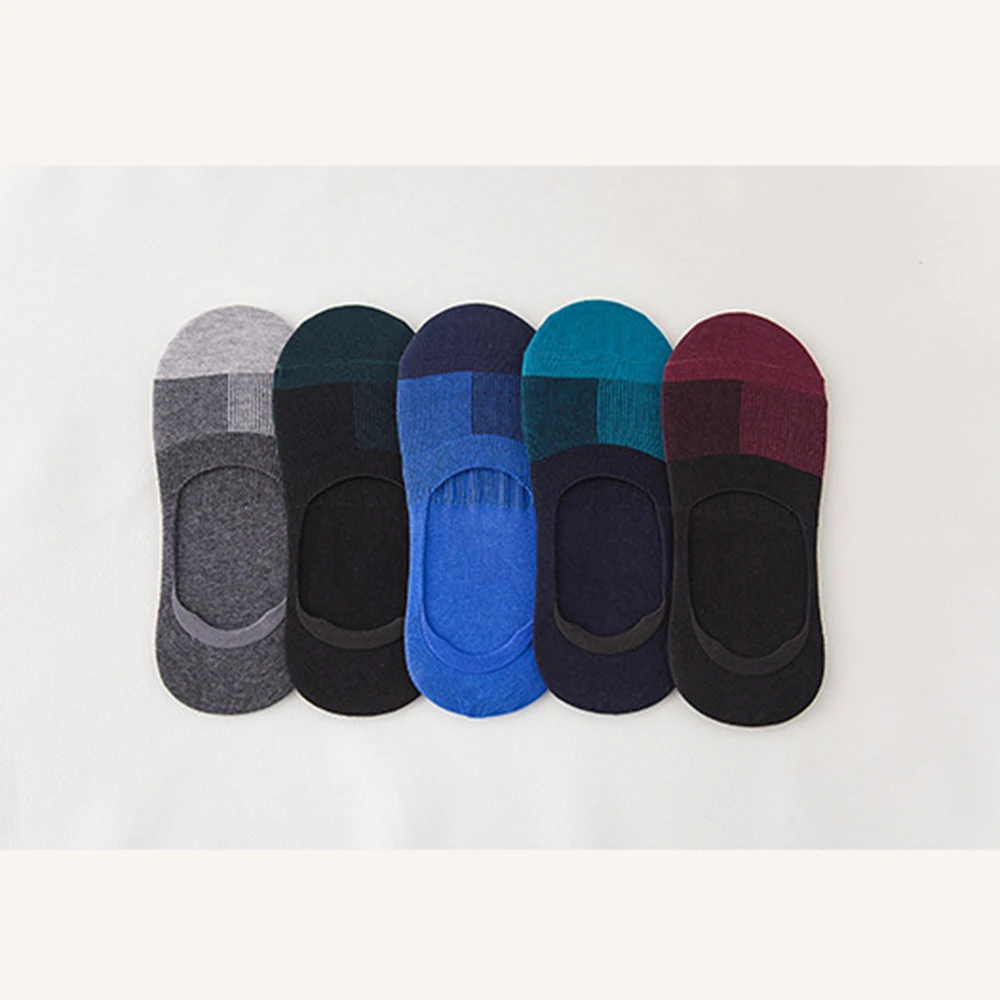 5 Pairs Summer Men Cotton Boat Liner Low Cut Socks Ankle Invisible Boat
