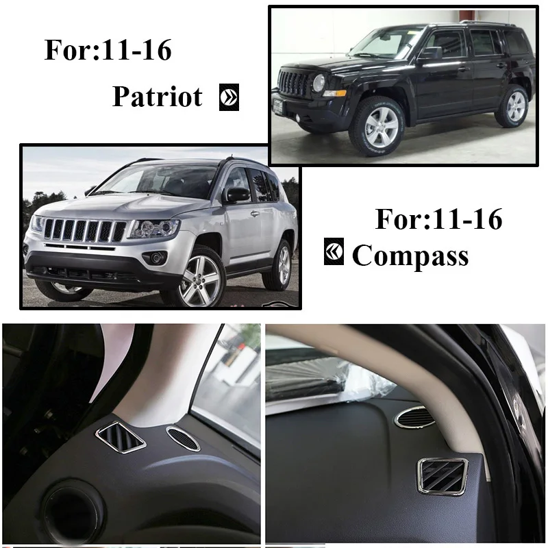 Подходит для Jeep Patriot/Compass 2011- хромированная приборная панель передняя вентиляционная крышка отделка ободок гарнир вставка 2013 2012