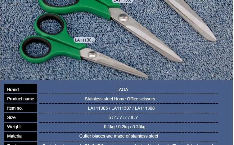 2pcs LAOA Kitchen Scissors For Fishing Household Stainless Steel Shears Multifunction Shears Office Cutting tools