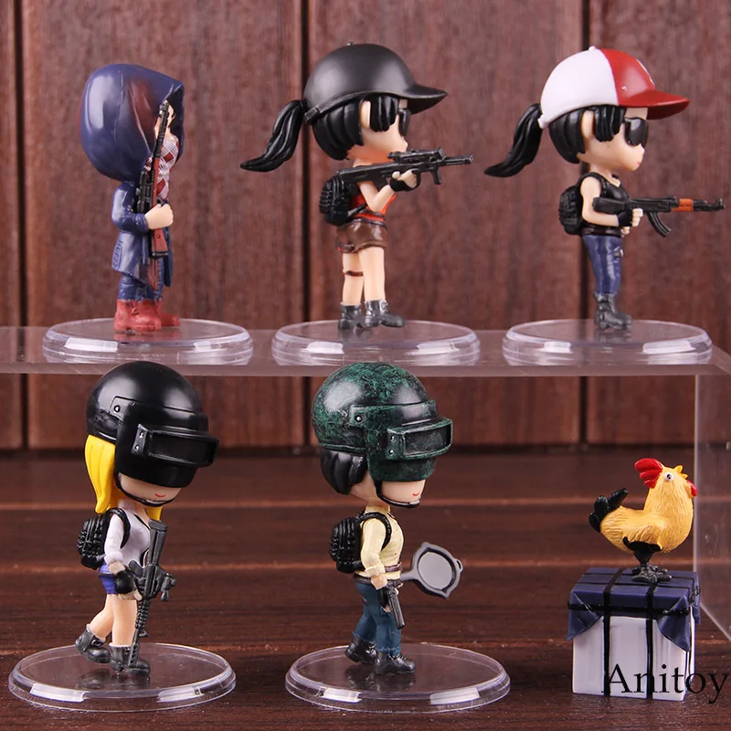 6 Pcs//Set Playerunknown/'s BattleGrounds PUBG PVC Action Figure Model Toy