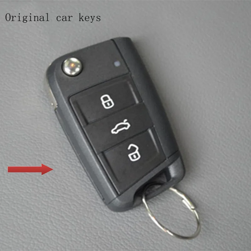 Чехол для автомобильного ключа с 3 кнопками Volkswagen Golf 7 GTI MK7 POLO Skoda Octavia A7 защитный