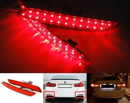 

Red Lens LED Bumper Reflector Tail Brake Stop Light 2012 13 14 15 For BMW 3-series F30 F31 F35 F32 F33 F34 F36