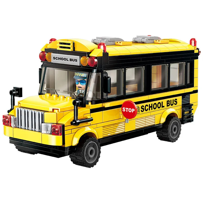 1136 440pcs School Bus Constructor Model Kit Blocks Compatible LEGO Bricks Toys for Boys Girls Children Modeling 1136 440pcs School Bus Constructor Model Kit Blocks Compatible LEGO Bricks Toys for Boys Girls Children Modeling