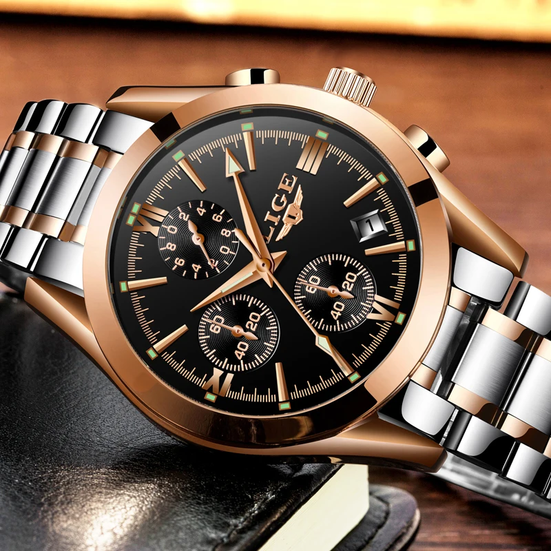 Relogio Masculion LIGE Men Watches Top Luxury Brand Military Sport Watch Mens Quartz Clock Full Ste