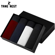 TANGNEST/одна коробка = 4 шт подходит Для мужчин нижнее белье г. модные однотонные Цвет хорошее качество шорты-боксеры мужской разные цвета NNP149