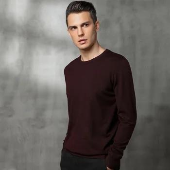 

BARESKIY2019 spring and autumn new sweater pullover men's business cashmere sweater black men's casual O-neck sweater brand