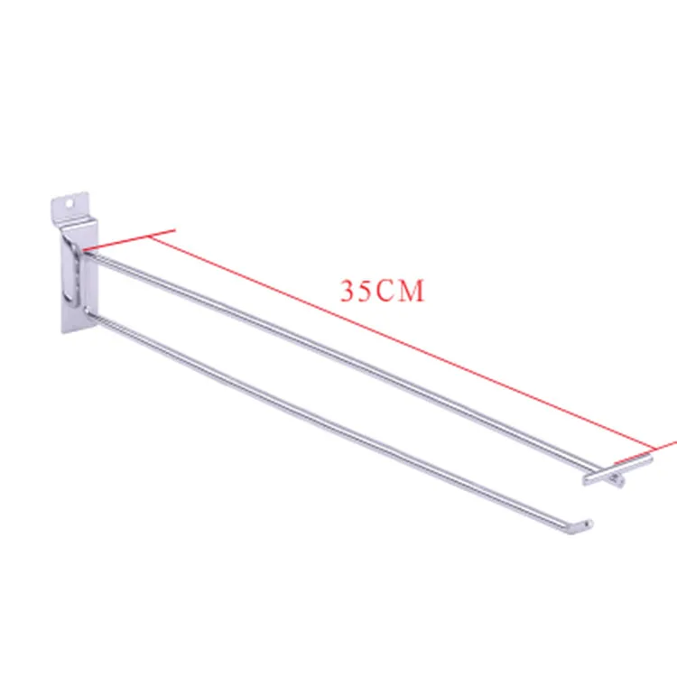 100 шт./лот 6 мм Нержавеющая сталь двойной линии крюк дисплей для супермаркета розничного магазина кронштейн дисплей полка - Цвет: Length 35cm