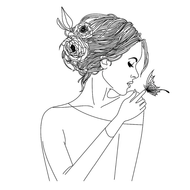 

Girl Transparent Rubber Silicone Clear Stamps for Tampons Seal Background Collage Stamp Holiday card Card Making Diy