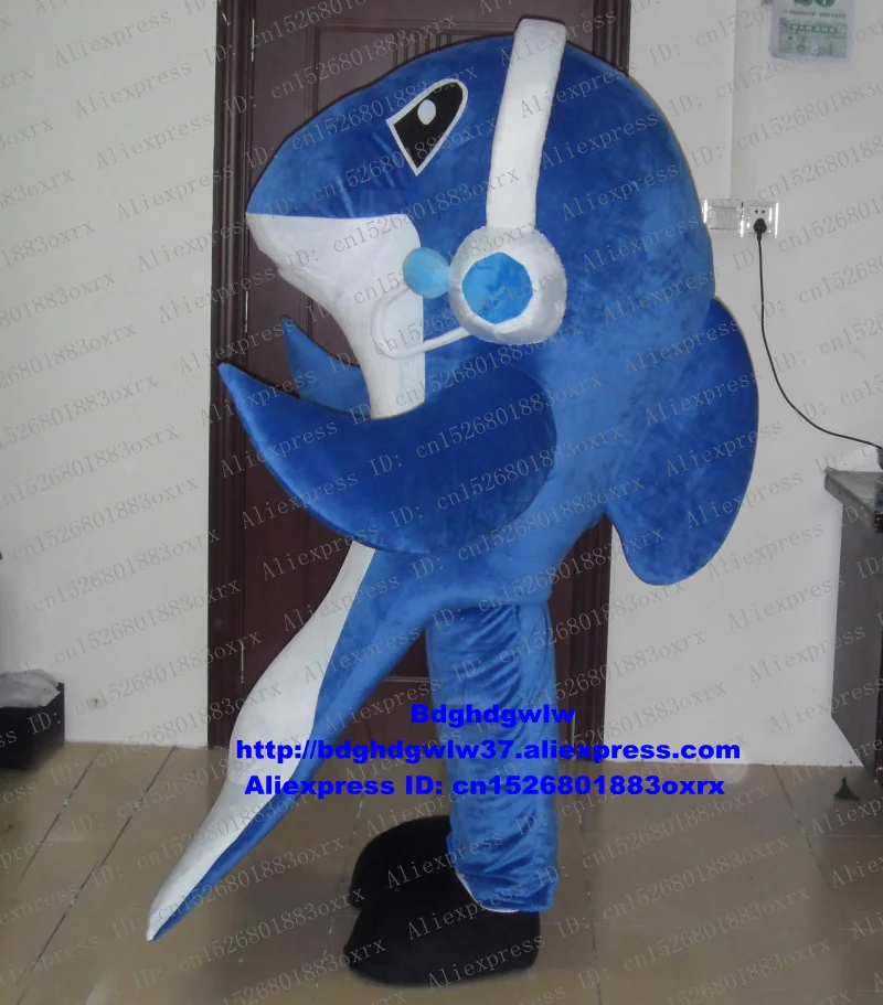 Blue Dolphin Porpoise Sea Hog Delphinids Whale Cetacean Mascot Costume Cartoon Character Drum Up Business Real Play zx1175 | Тематическая