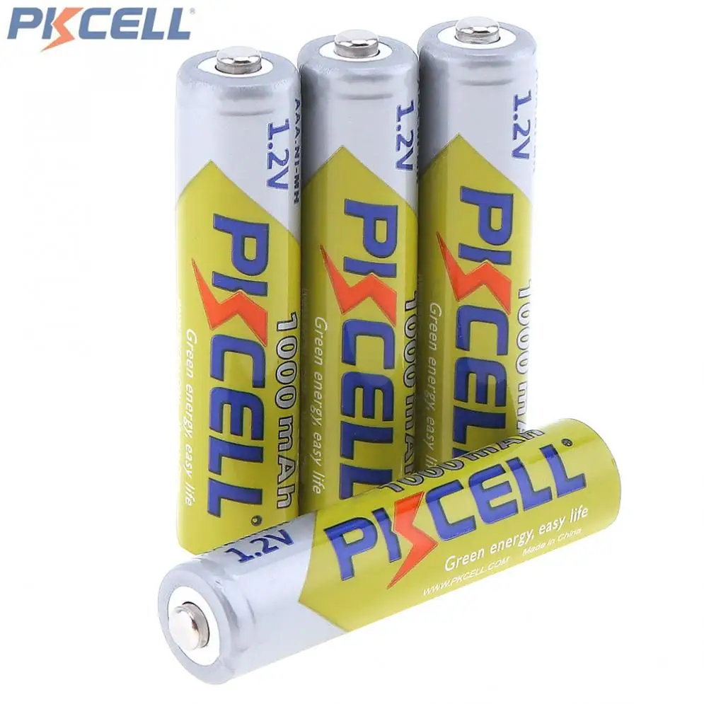 4 шт./лот PKCELL 1,2 V AAA 1000mAh Ni-MH аккумуляторы+ чехол для батареи для камеры/игрушки/пульт дистанционного управления