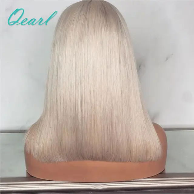 Platinum Blonde Shoulder Length Silky Straight Lace Front Human