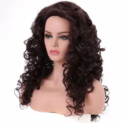 BESTUNG парики с длинными кудрявыми волосами волнистые коричневый синтетические волосы полная голова для женщин Хэллоуин косплэй Вечерние