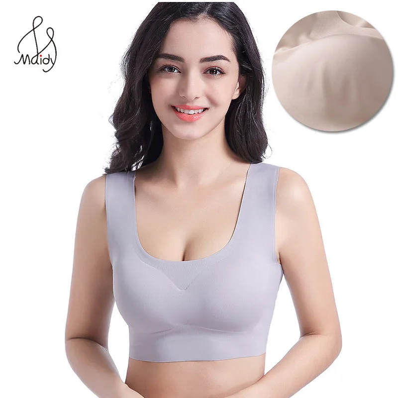 

Maidy Women's Seamless Vest Lingerie Bralette Ultra-thin Sleep Anti-Expanding Wire Free Anti-Shock Bras Underwear Women