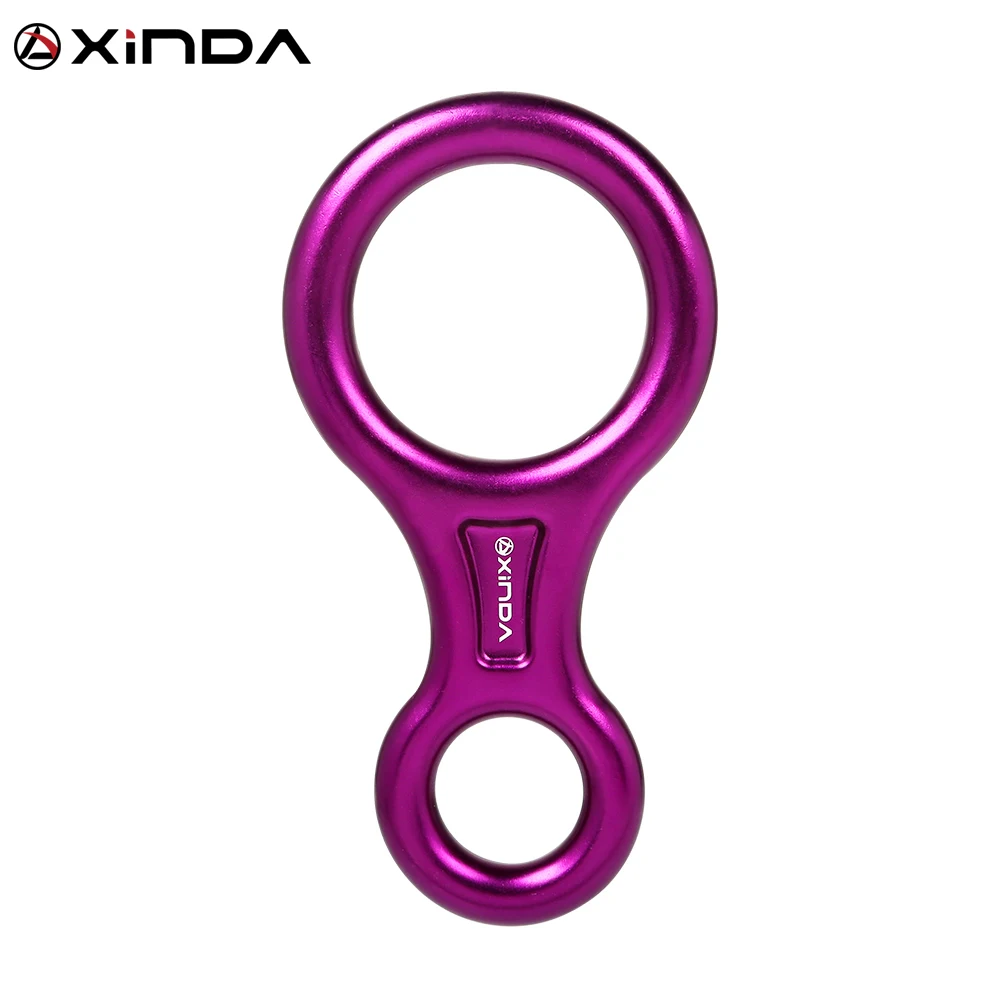 

XINDA Rock Climbing Carabine 8shape Rigging Descender Aluminum Figure Belay Device Abseiling 35KN Eight Ring Downhill Equipment