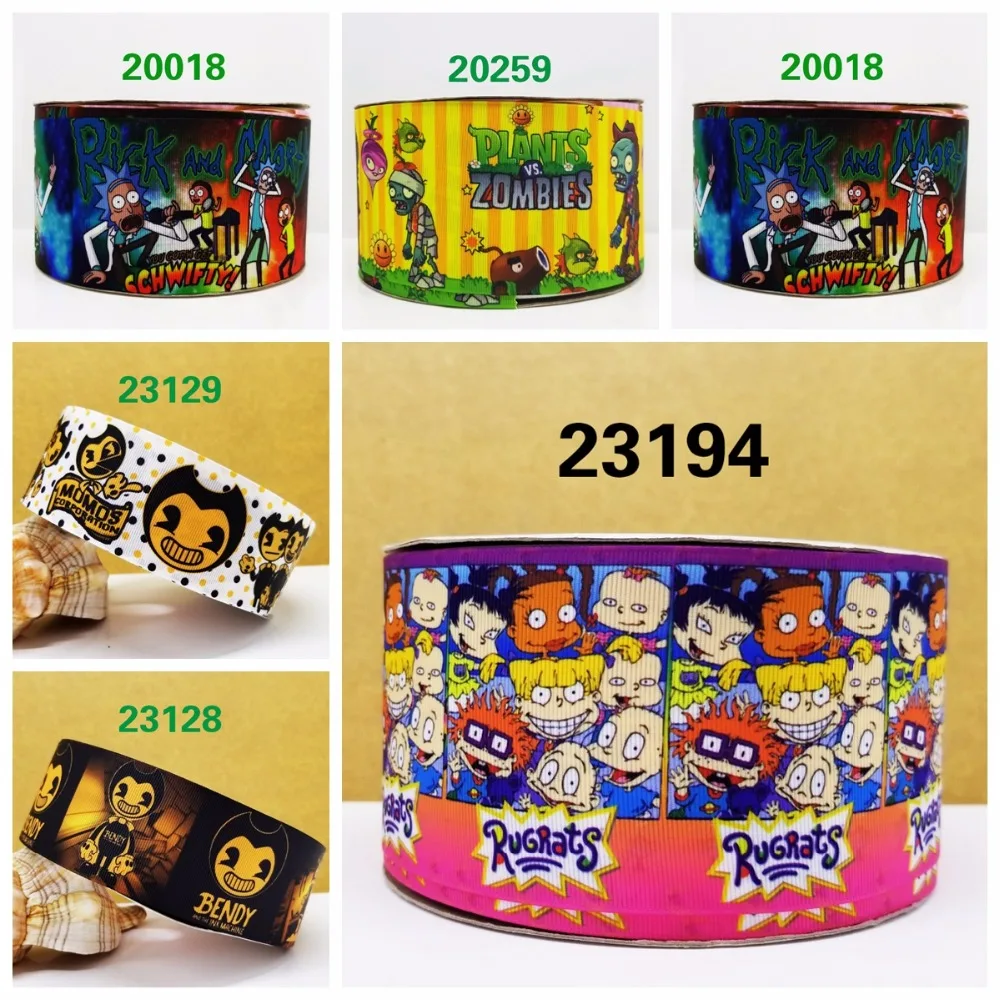 

Free shipping 50 yard per size cartoon ribbon printed grosgrain ribbon 23129