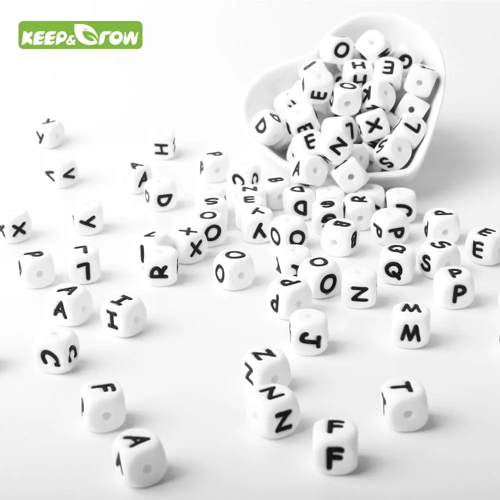 KEEP & GROW 50 шт. бусины с алфавитом 12 мм для изготовления ювелирных изделий детский