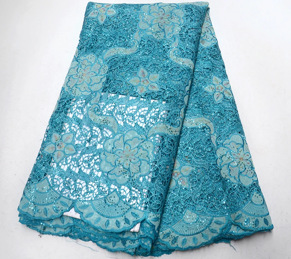 

High Quality Guipure Fabric With Sequins African Dry Cotton Voile Lace Embroidered Beautiful Pink lace fabric for party dress