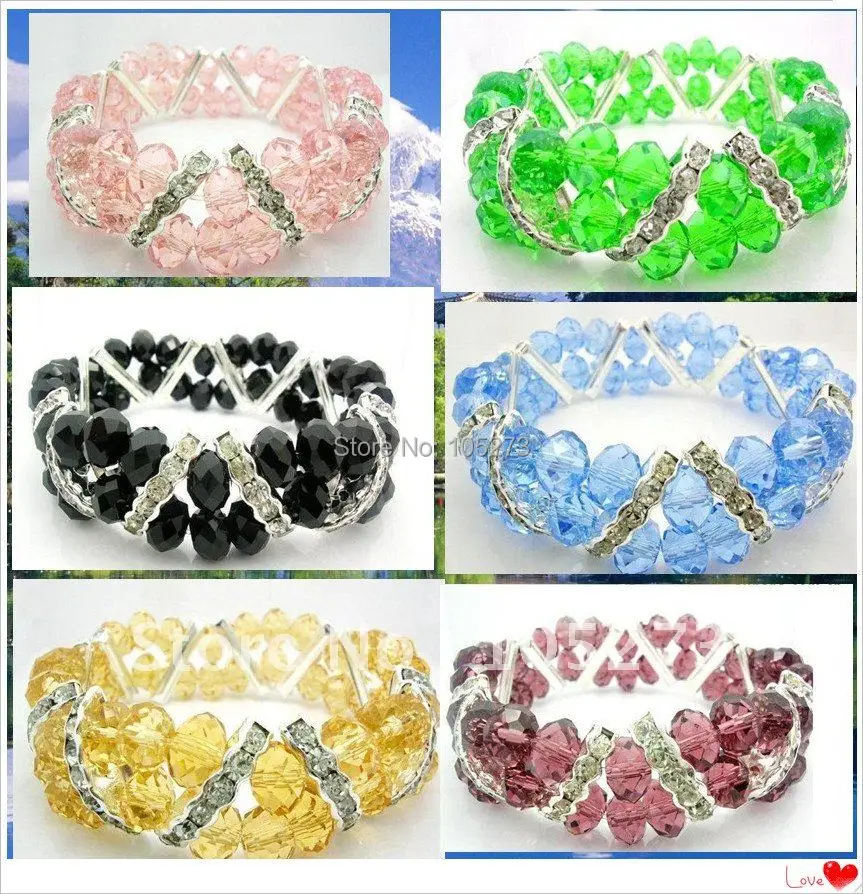 Crystal Jewelry AA6X8MM Multicolor Crystal Bracelet Bangle Handmade