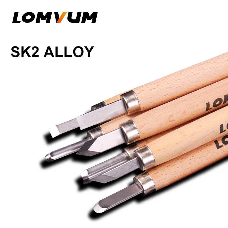 LOMVUM 12pcs Woodcut Knife Wood Carving Tools Woodworking Hand Tool Set Hobby Arts Crafts Knife DIY Rubber Stamp Cutter