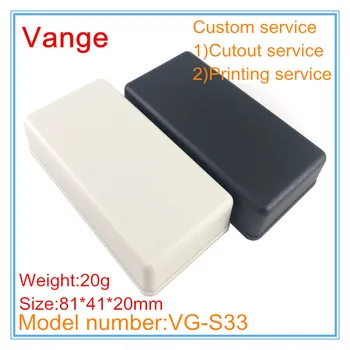 

10pcs/lot electrical junction box black ABS plastic instrument housing 81*41*20mm with screws for control project